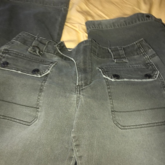 Brand new without tags VINTAGE Y2k flare leg, military style express denim i - Picture 1 of 10